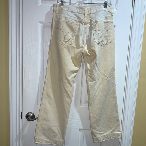 X-Ray Jeans off white jeans Sz 34 factory distressed whiskering - Picture 3 of 8